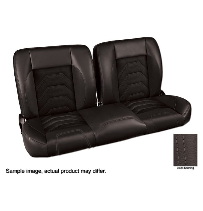 1960-98) Pro-Split Back Bench Seat - Sport-S - Black/Suede
